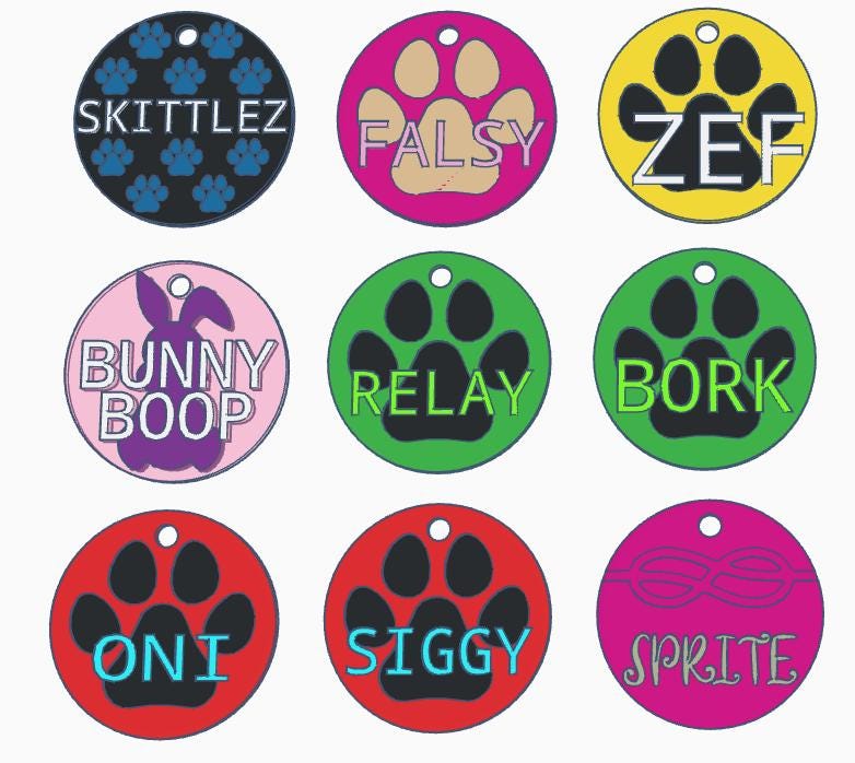 🐾 High Tech: 3D Printed Puppy Paw Name Badges (Includes NFC Chip)