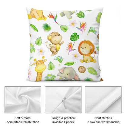 Safari Plush Pillowcase Set (4)