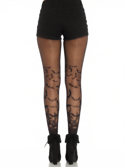 USA Only - Bat Wing Sheer Tights Black (OS)