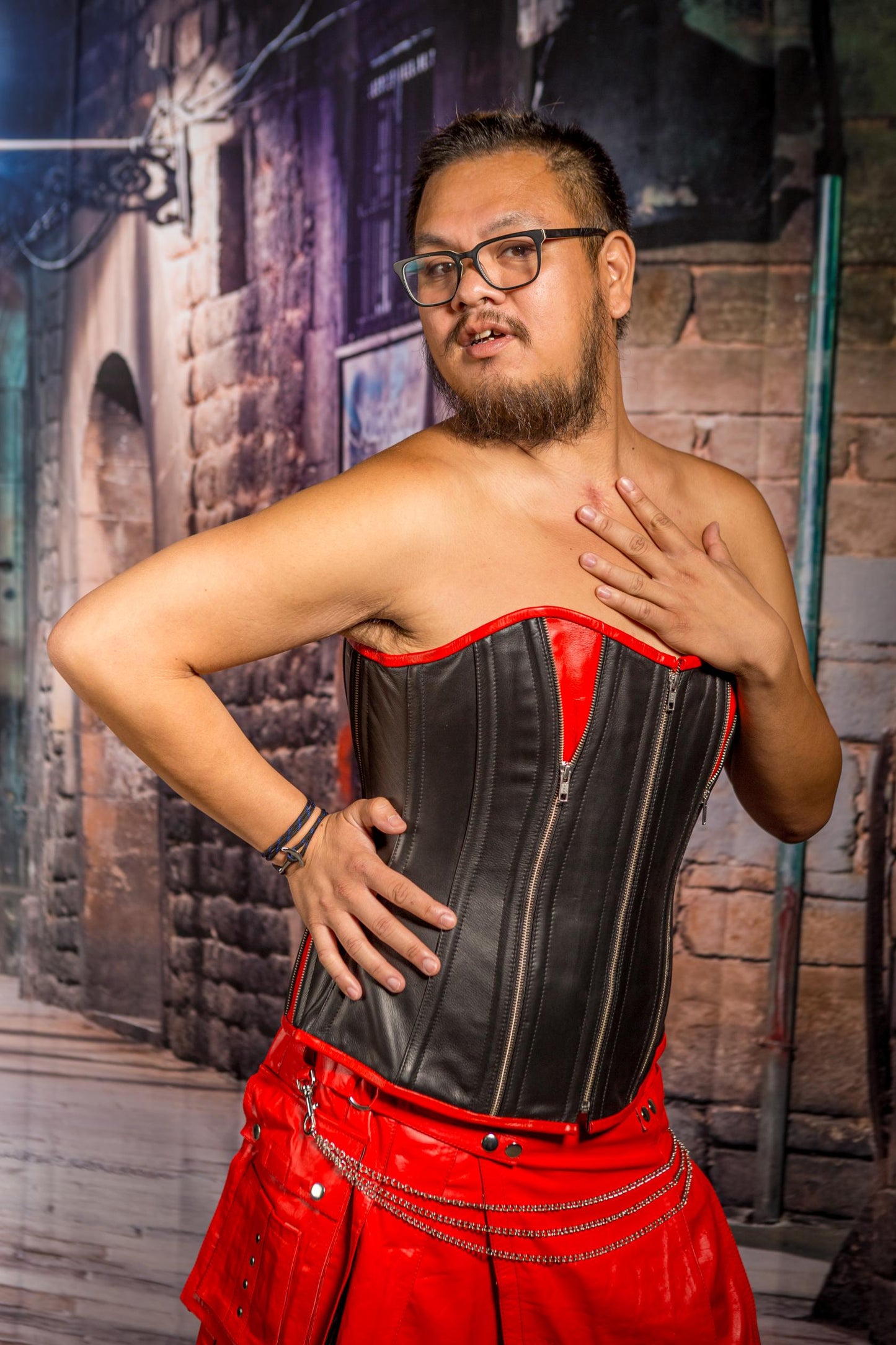 Zippered Leather Corset by The Otter and The Fox
