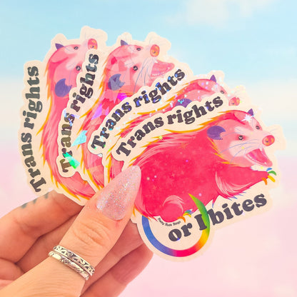 Trans Rights Or I Bites Possum Sticker