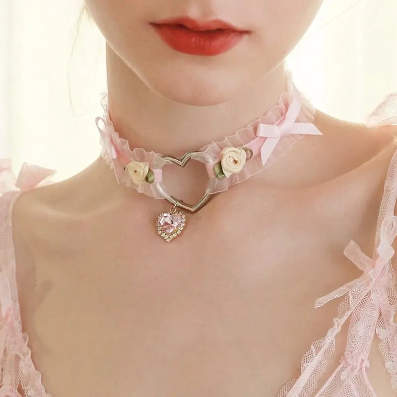 Lolita Girl Heart Lace Collar