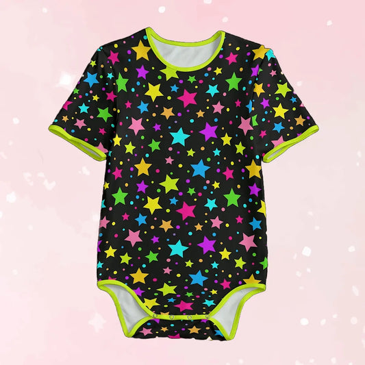 Neon Stars Adult Unisex Onesie - Image #1