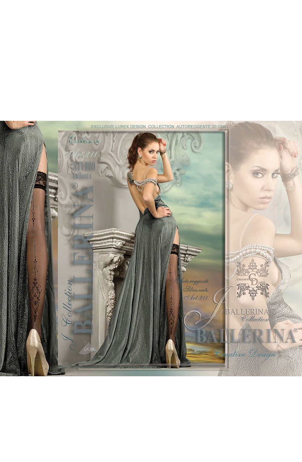 Hold Up Stockings with Embroidered Tops and Sparkly Back Detailing (Black)