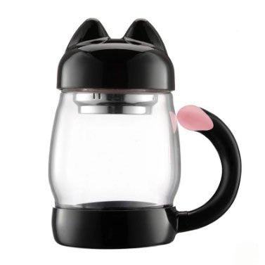 Whisker Sips Kawaii Tail Tea Cup – 420ML with Filter & Lid