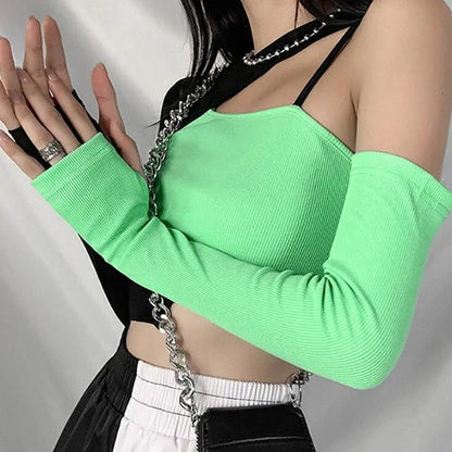 Streetwear Patchwork Backless Top