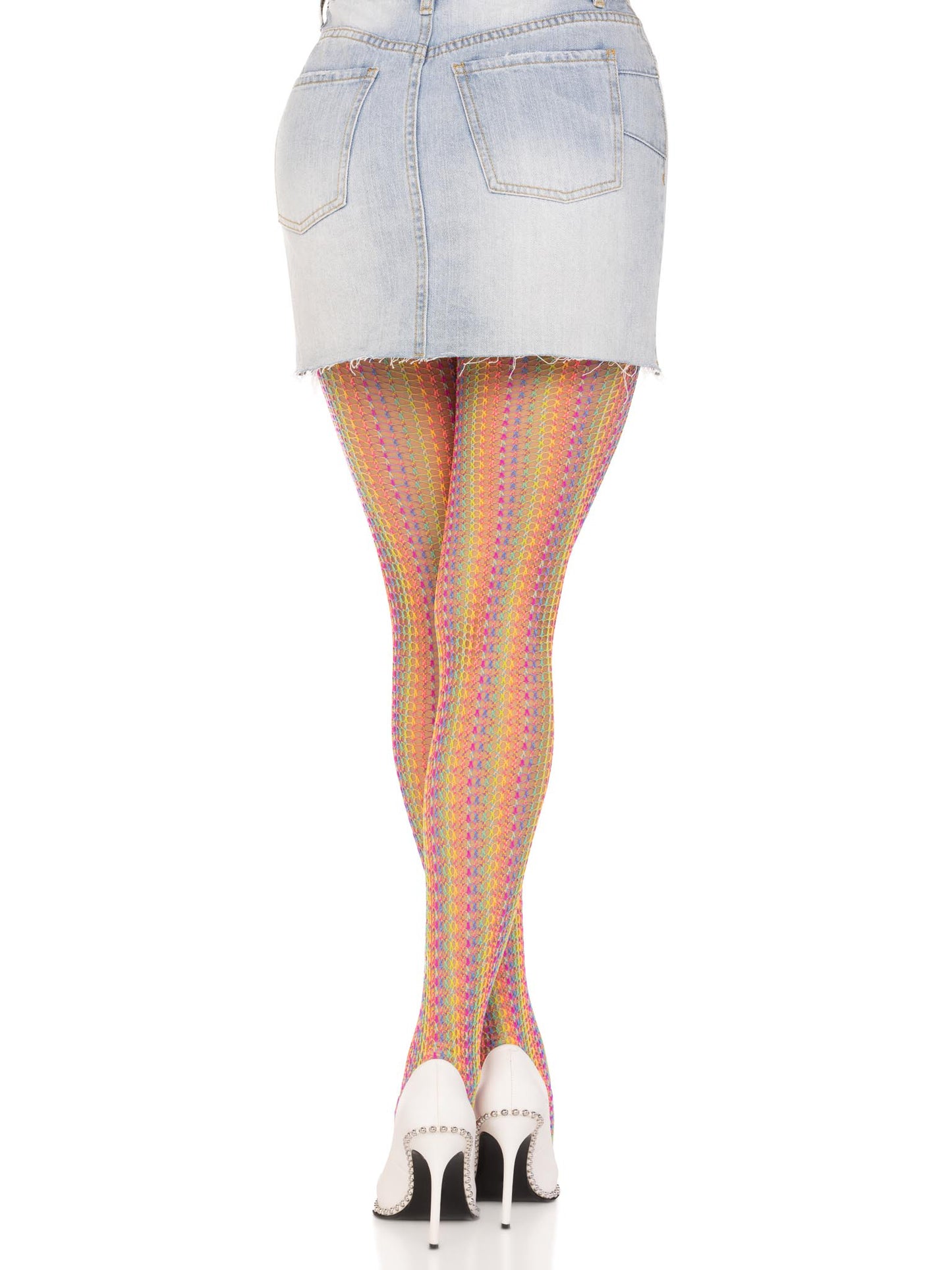USA Only - Candy Skies Crochet Net Tights - Multicolor (One Size)