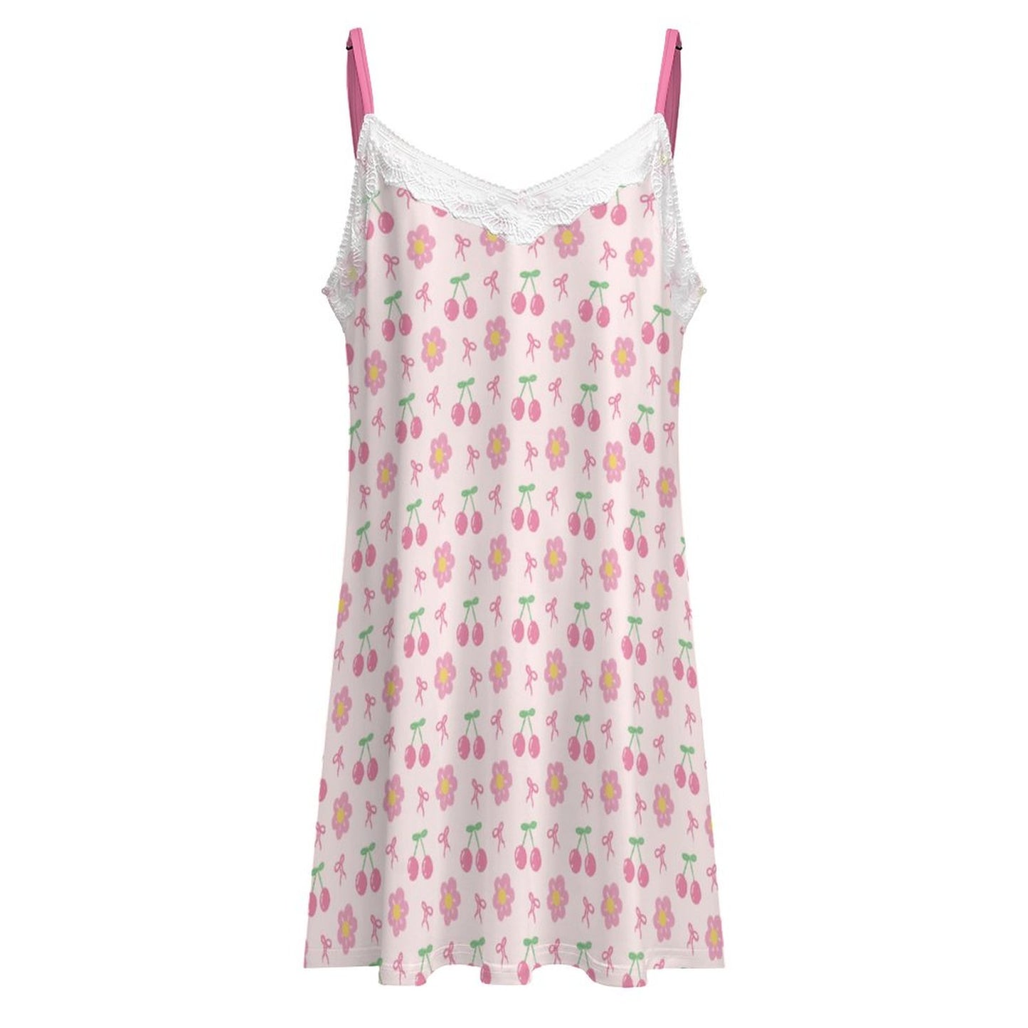 Strawberry Bow Lace Camis Nightgown