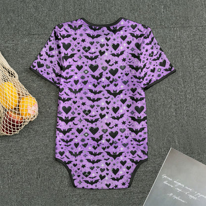 Batty Hearts Short Sleeve CuddleSuit