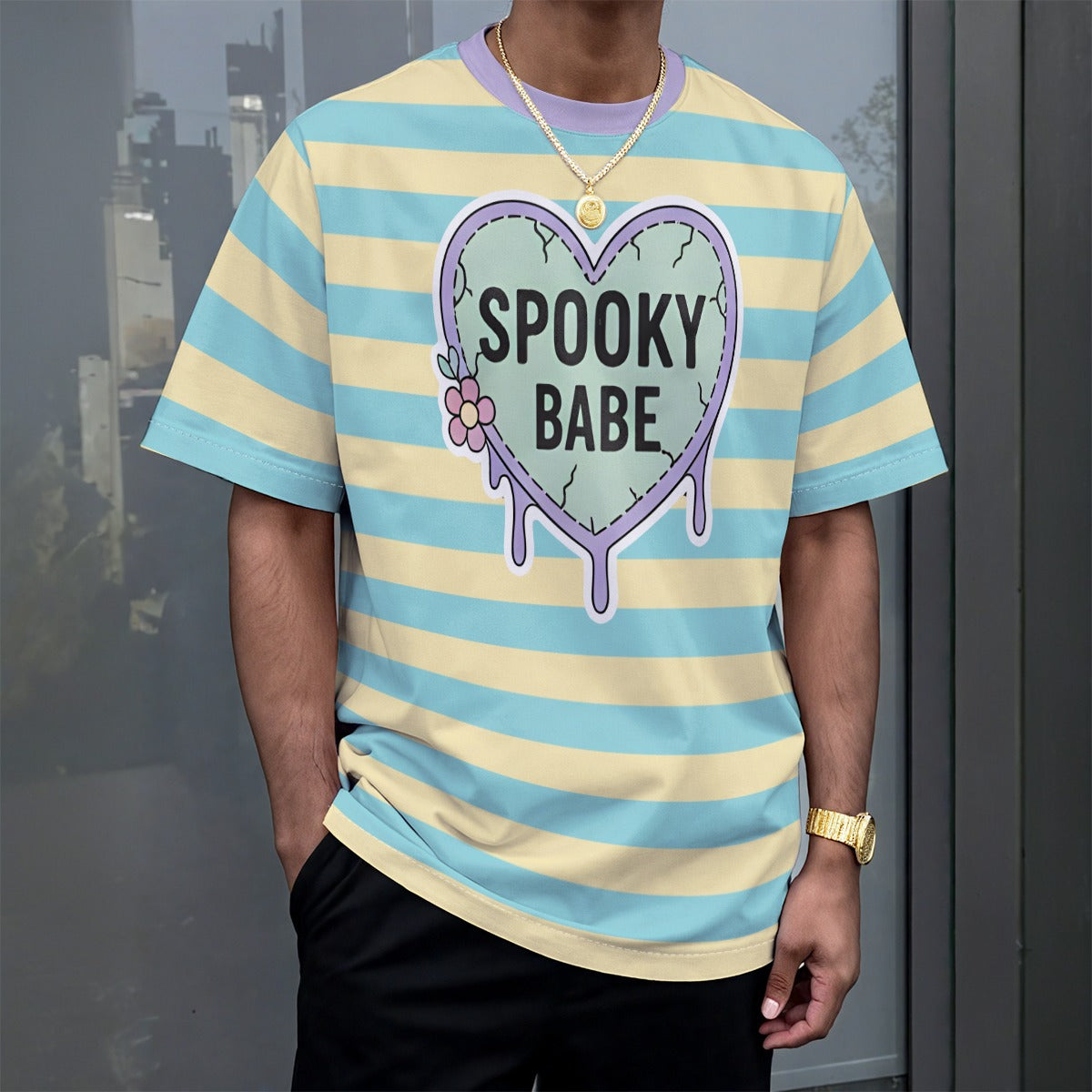 Pastel Spooky Babe Striped Play Tee