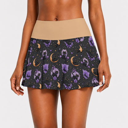 Midnight Familiar Pleated Skort