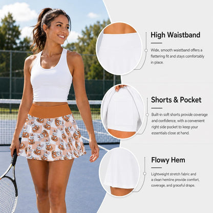Pumpkin Patch Bunny Pleated Skort