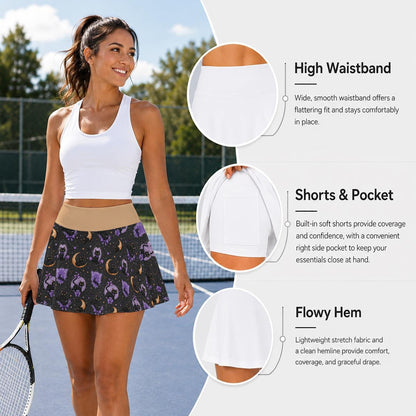 Midnight Familiar Pleated Skort