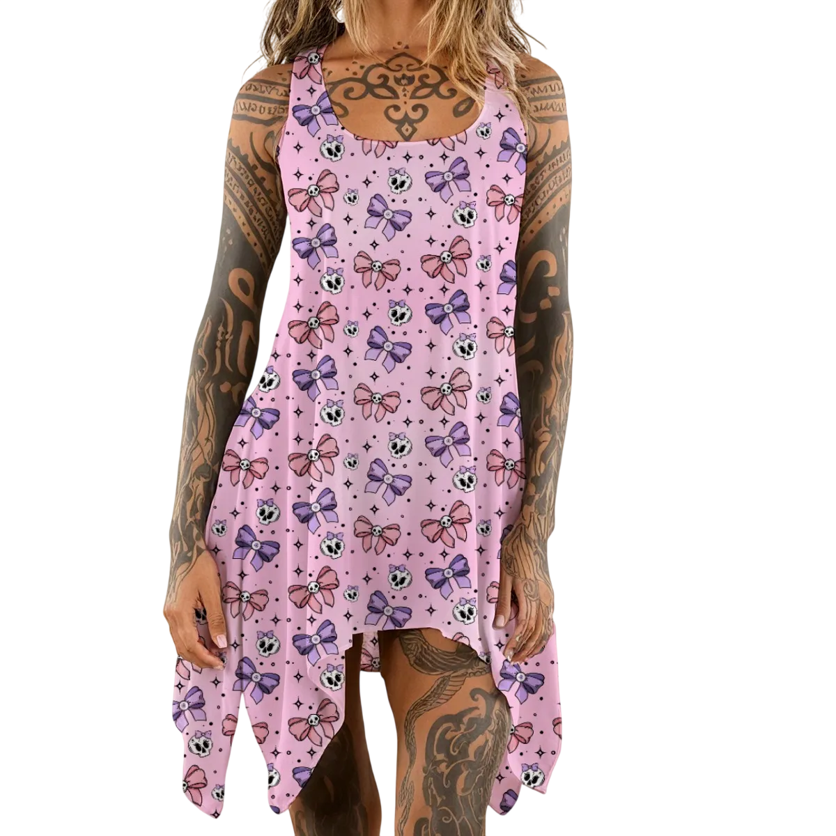 Babydoll Sweet Bow Sleeveless Tank Dress