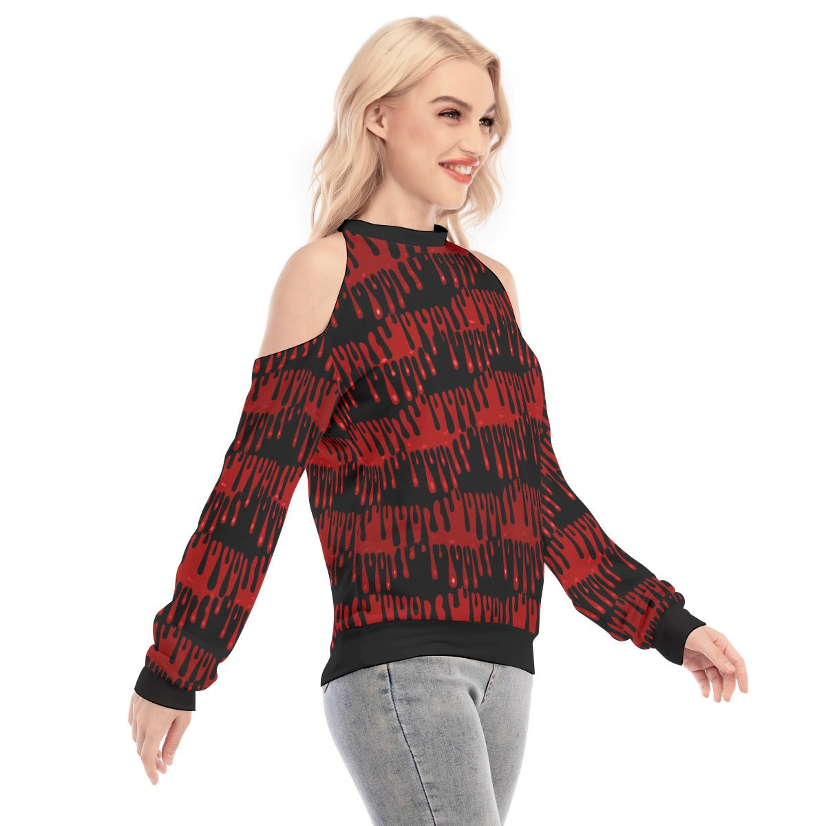 Blood Moon Cold Shoulder Light Sweatshirt