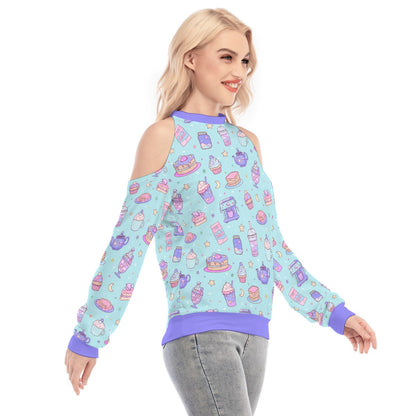 Dreamy Desserts Cold Shoulder Light Sweatshirt
