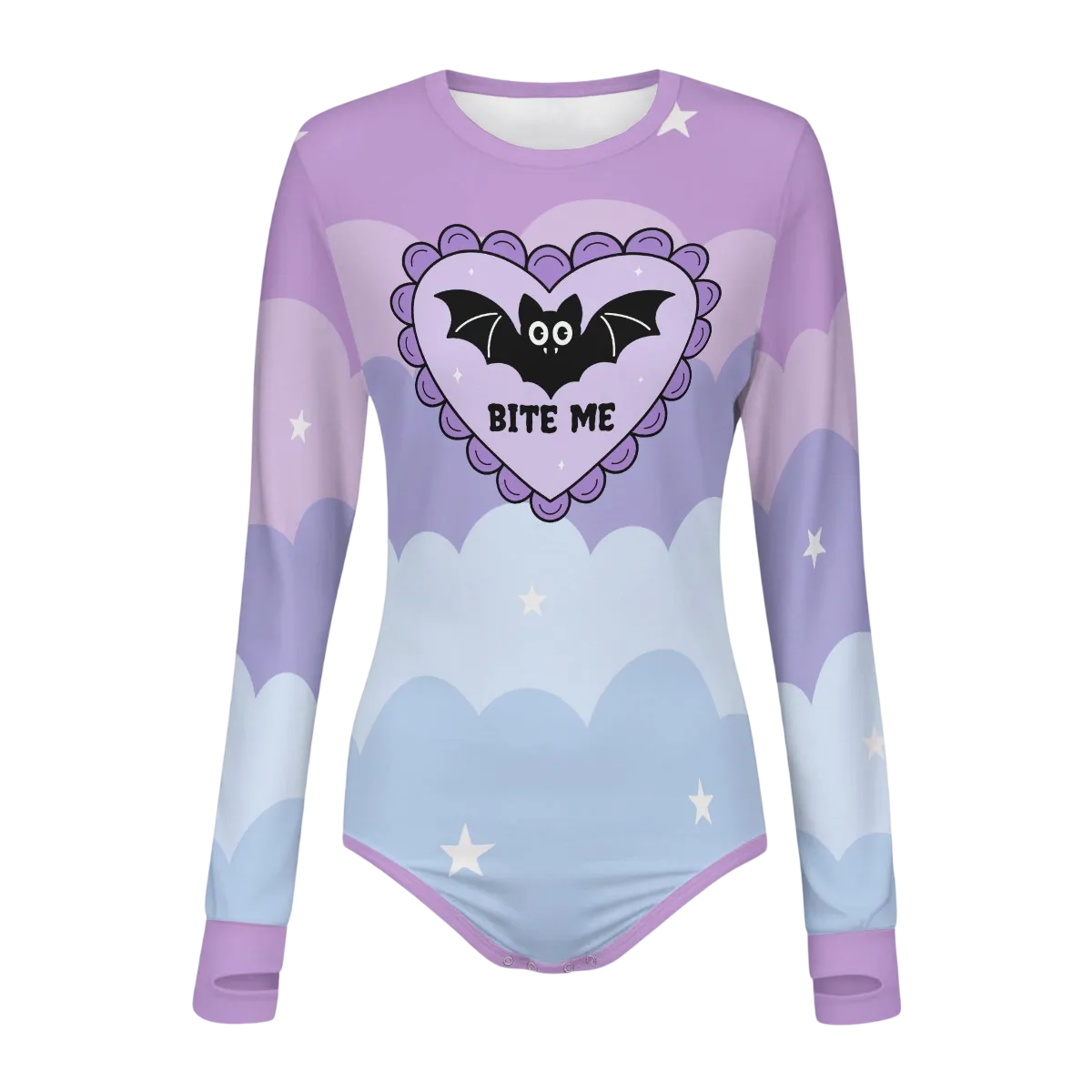 Bite Me Bat Heart Long Sleeve CuddleSuit