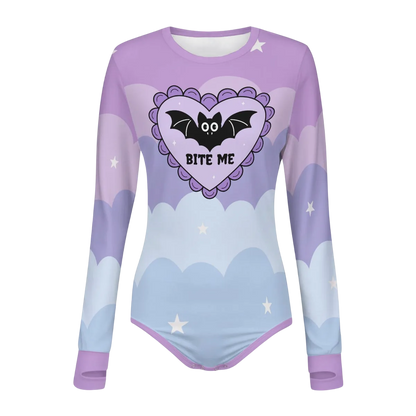 Bite Me Bat Heart Long Sleeve CuddleSuit