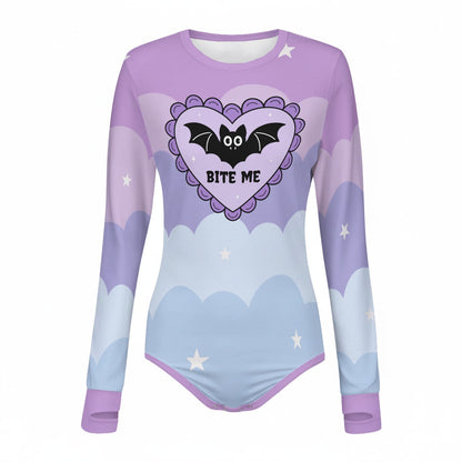Bite Me Bat Heart Long Sleeve CuddleSuit