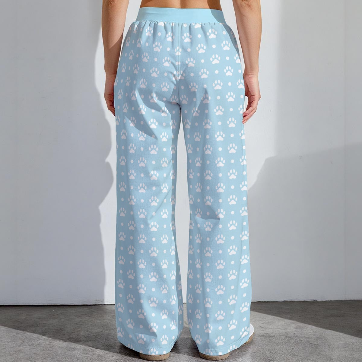 Soft Baby Blue Paw Bow Lounge Pants