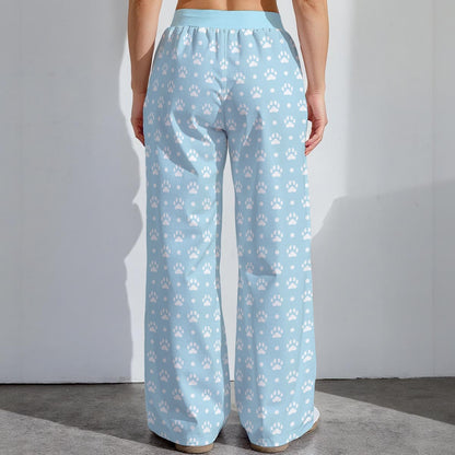Soft Baby Blue Paw Bow Lounge Pants