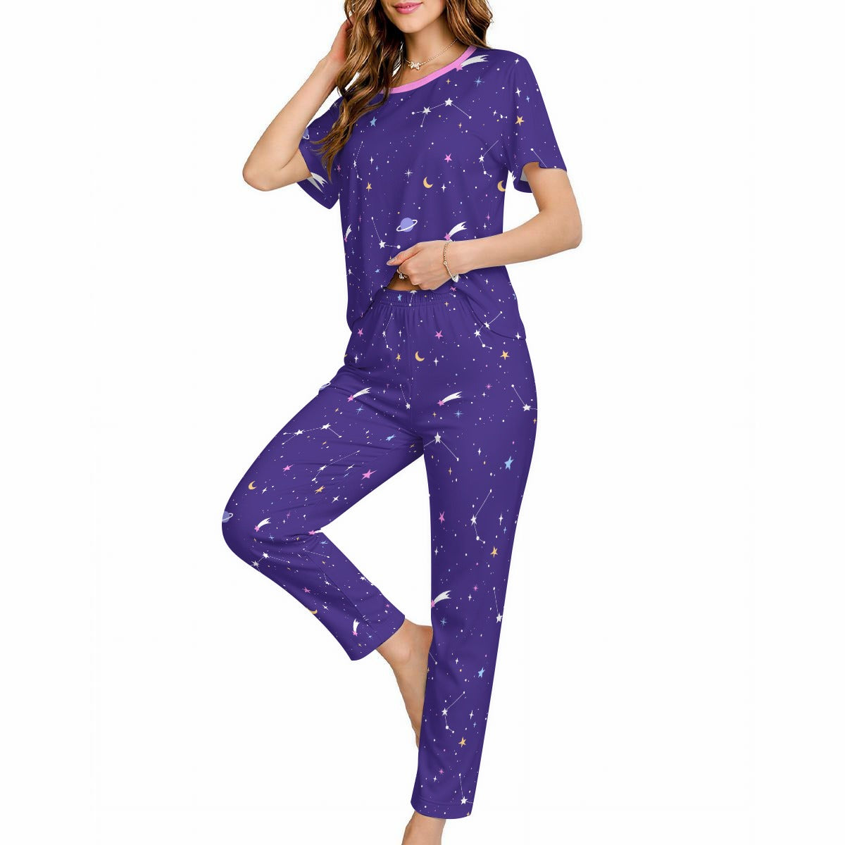 Soft Starry Night Cute Pajama Set