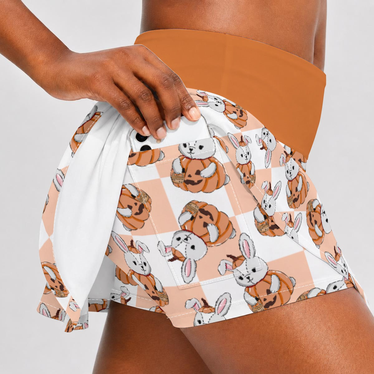 Pumpkin Patch Bunny Pleated Skort