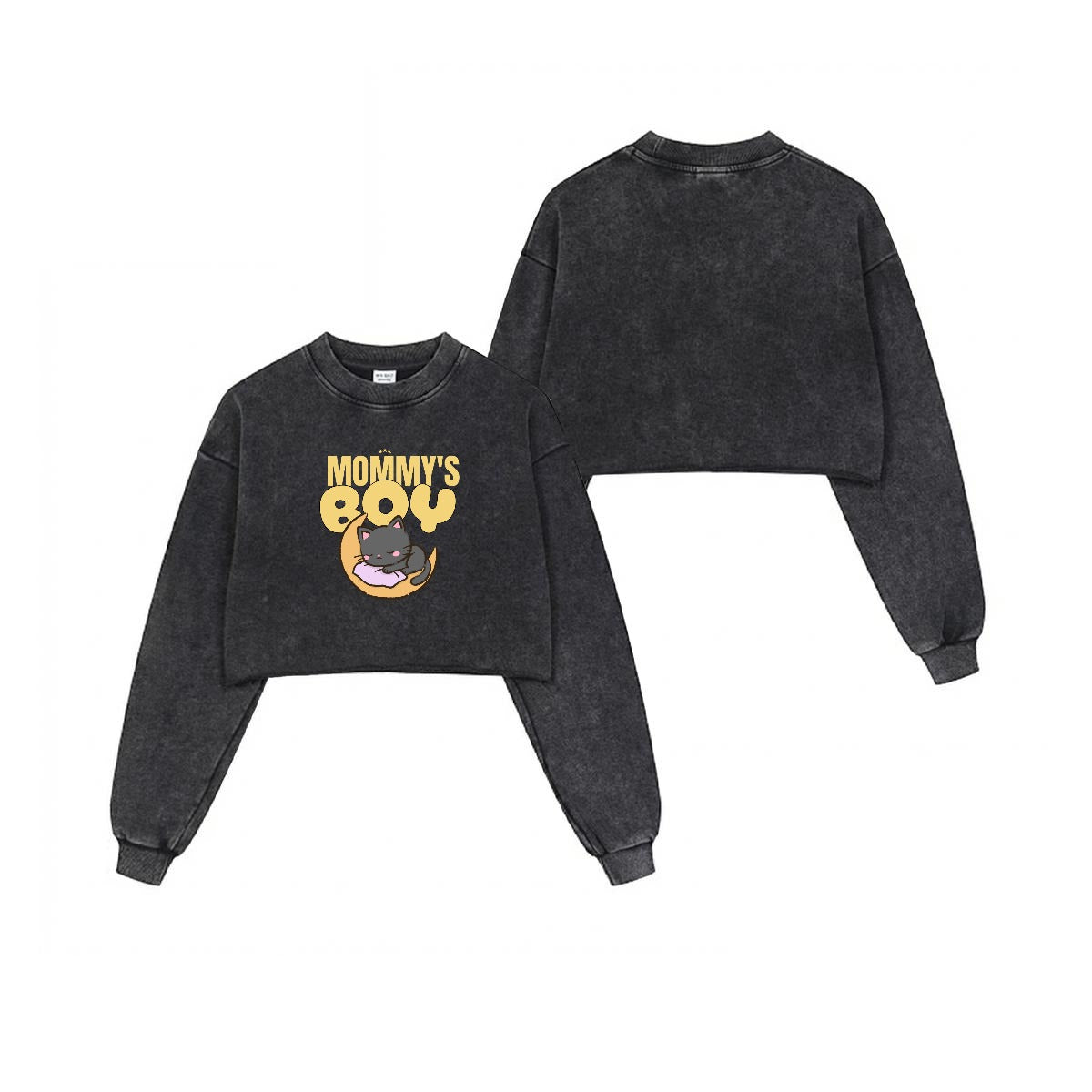 Mommy's Boy Cropped Cotton Hoodie