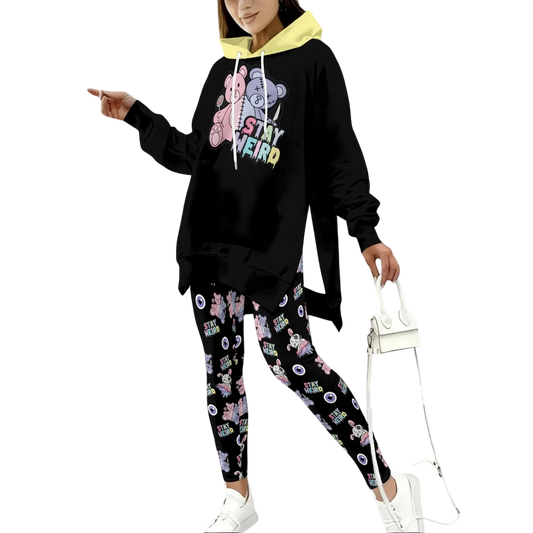 Stay Weird Soft Stretch Hoodie Set