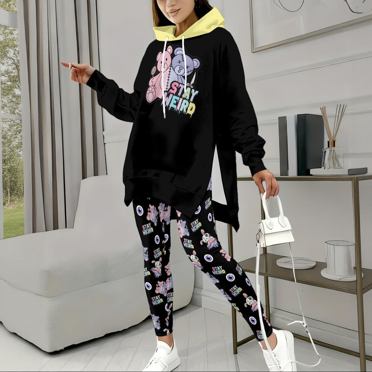 Stay Weird Soft Stretch Hoodie Set