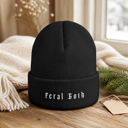 Feral Goth Embroidered Beanie