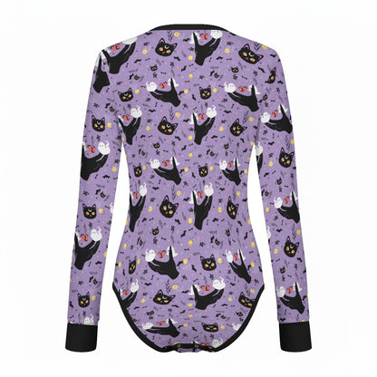 Midnight Familiar Long Sleeve CuddleSuit