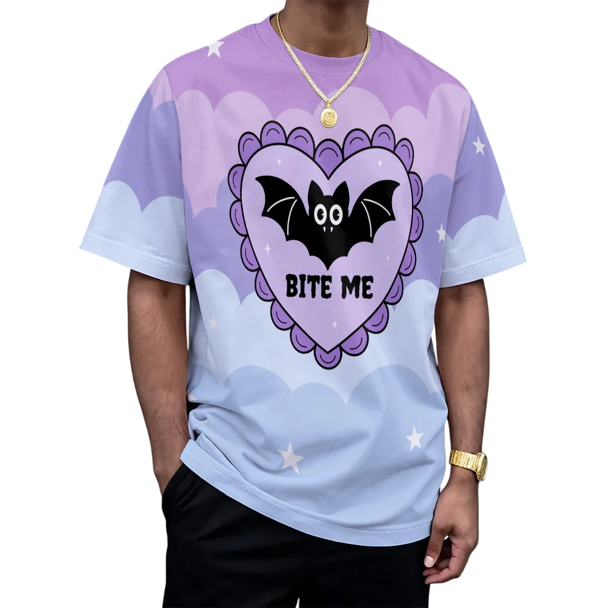 Bite Me Bat Heart Play Tee
