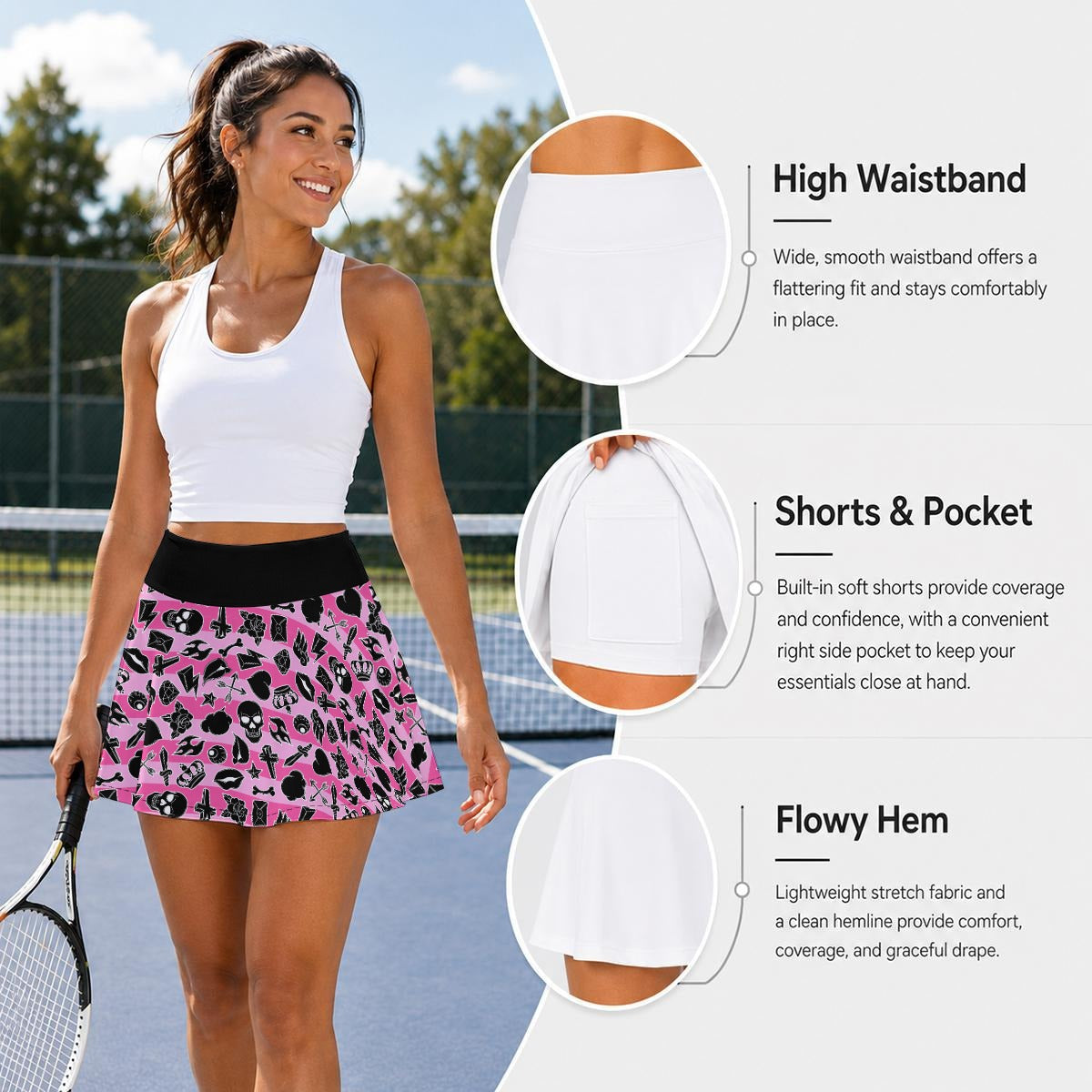 Pretty in Punk Pleated Skort