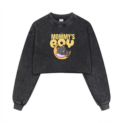 Mommy's Boy Cropped Cotton Hoodie