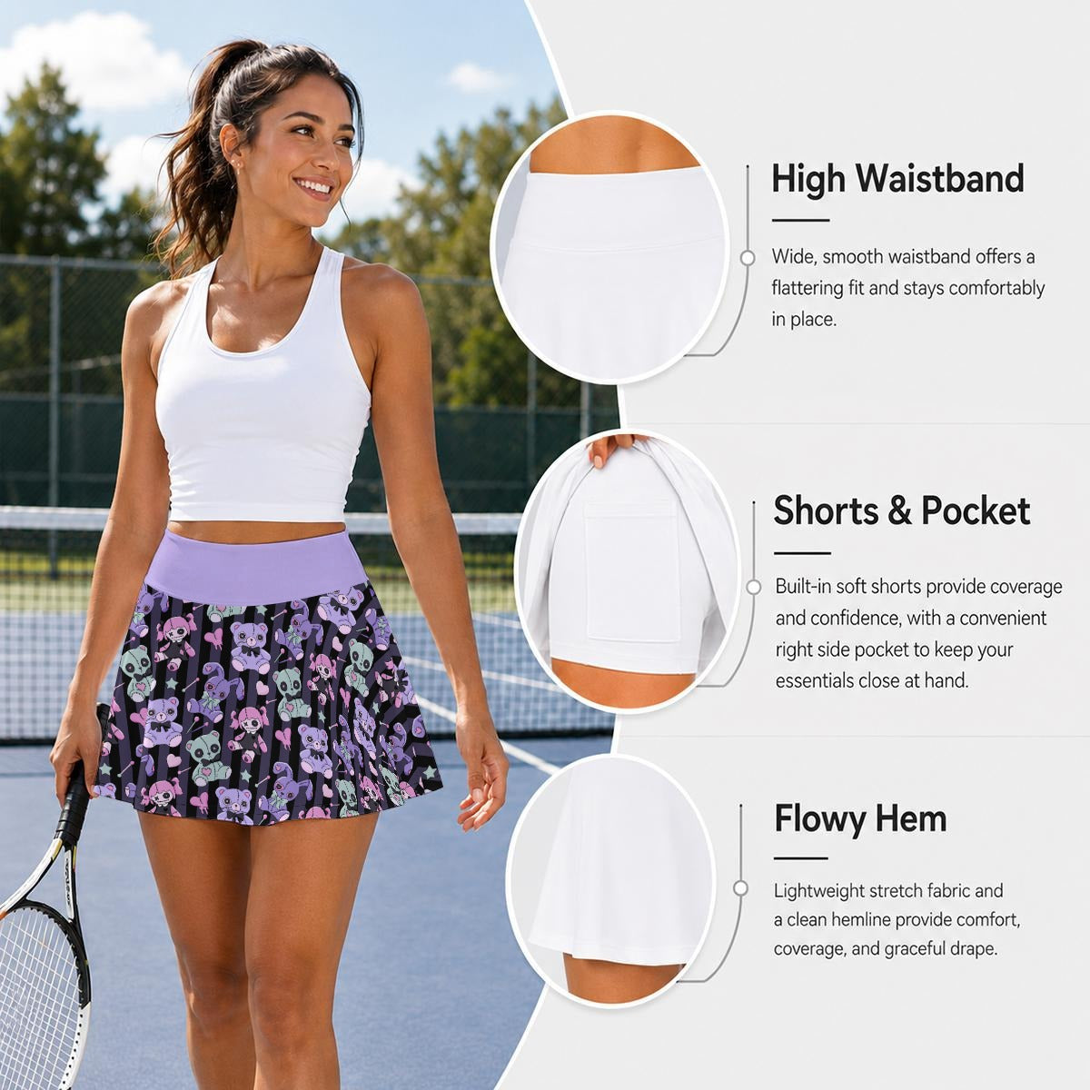 Misfit Plushies Pleated Skort
