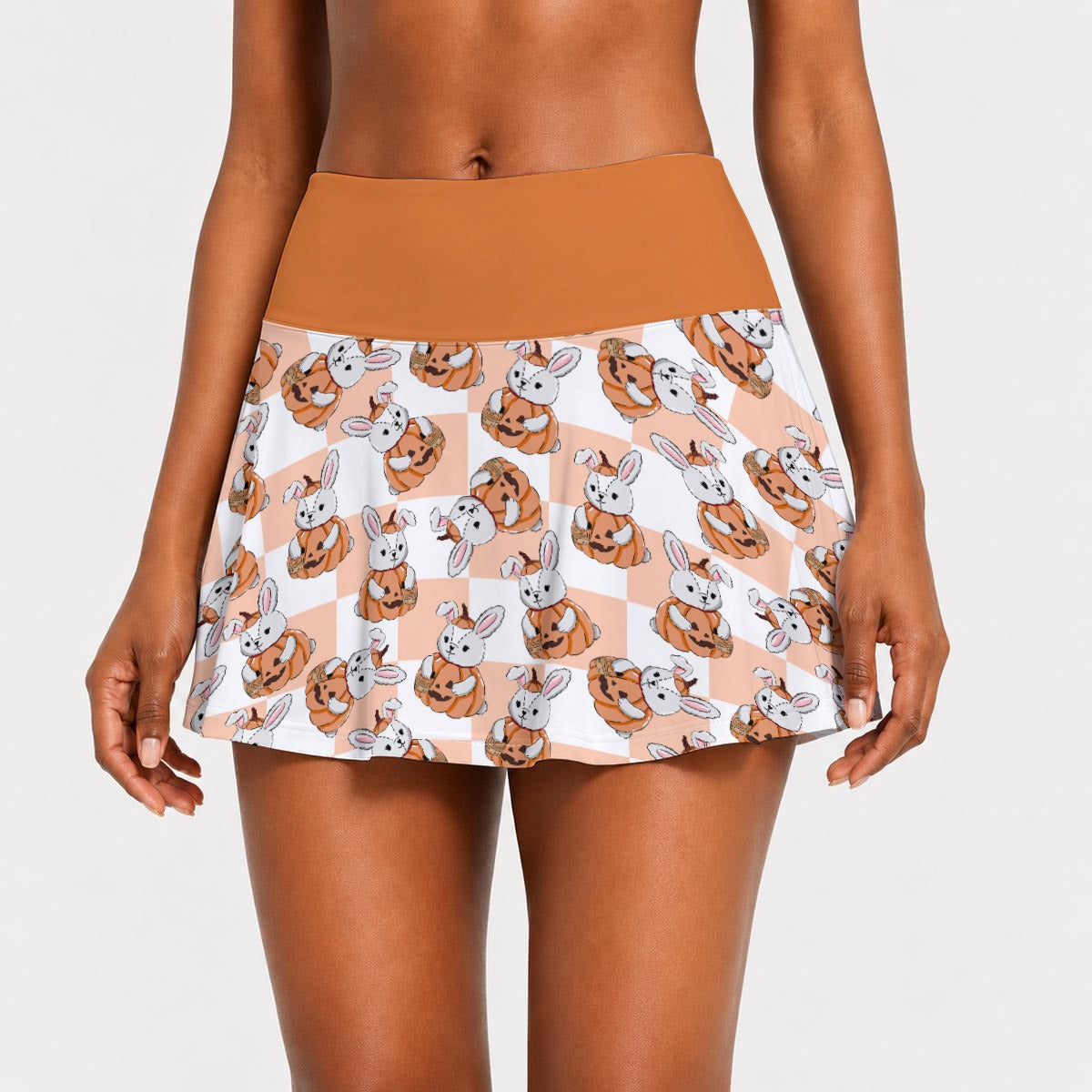 Pumpkin Patch Bunny Pleated Skort
