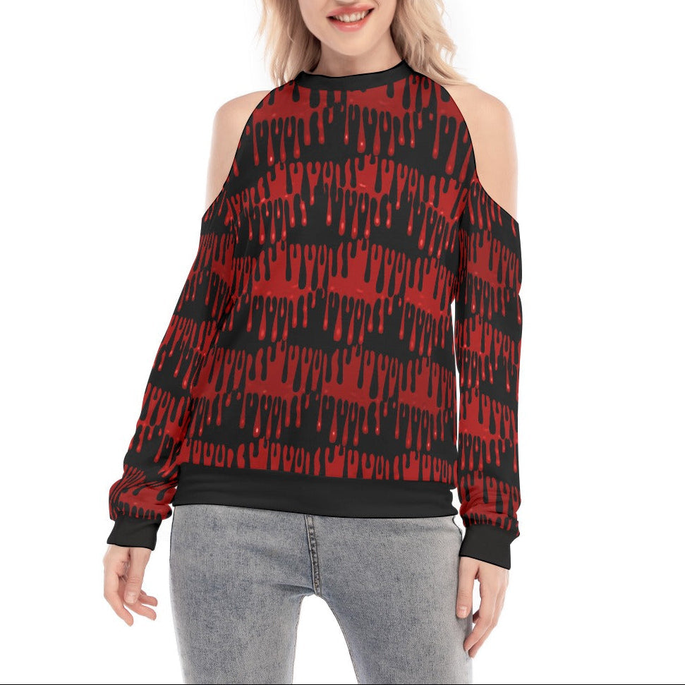 Blood Moon Cold Shoulder Light Sweatshirt