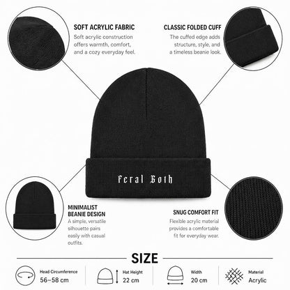 Feral Goth Embroidered Beanie