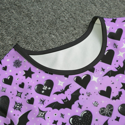 Batty Hearts Short Sleeve CuddleSuit