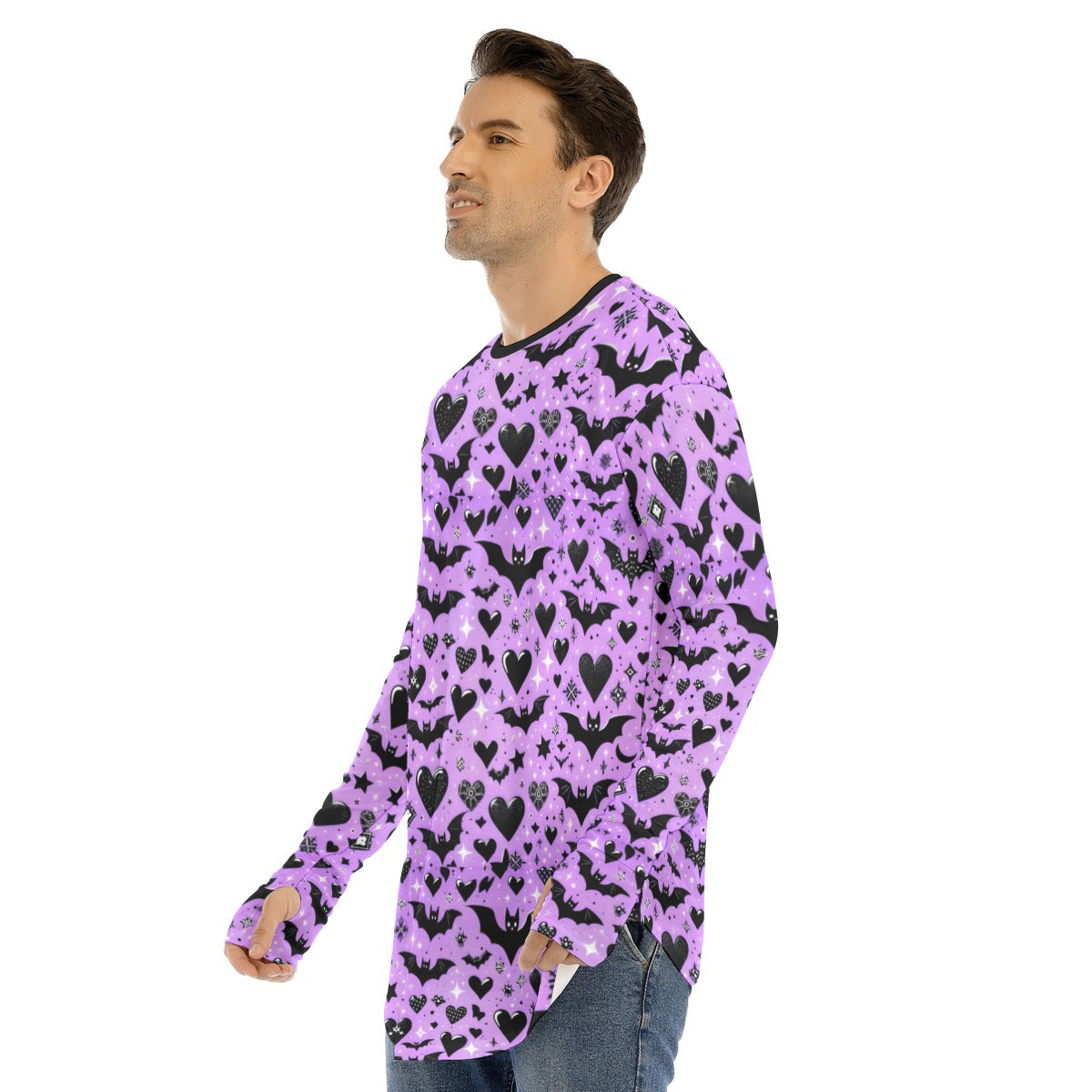 Batty Hearts Fingerless Long Sleeve Tee