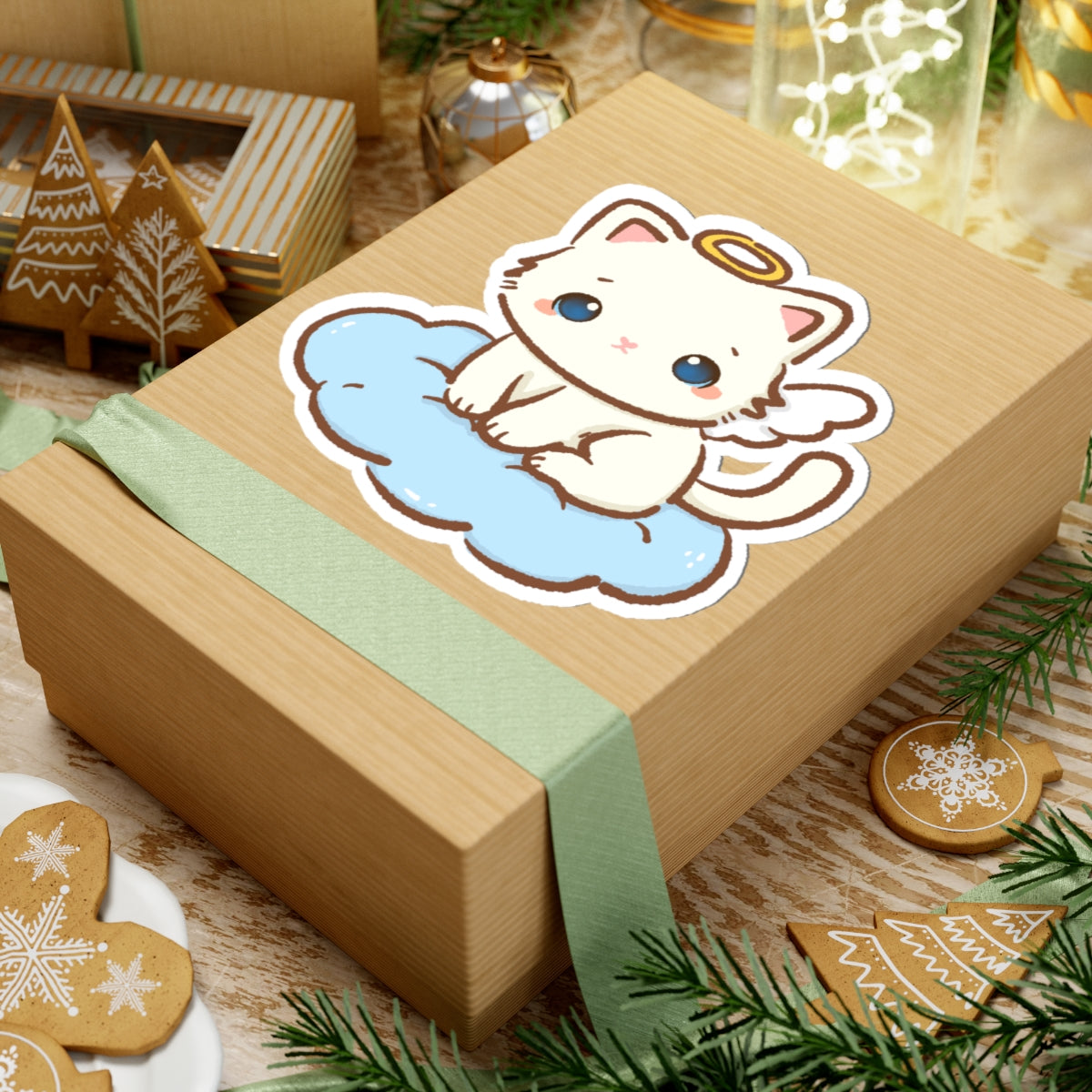 Kawaii Angel Kitty Kiss-Cut Sticker - Puppy's Aesthetics