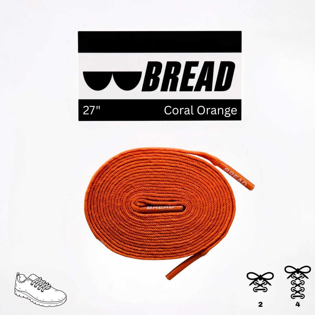 Bold Coral Orange Elastic Shoelaces - Puppy's Aesthetics
