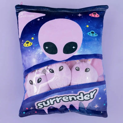 Kawaii Alien Plush Bag Pillow Plushie style-2-purple 45cmx35cm