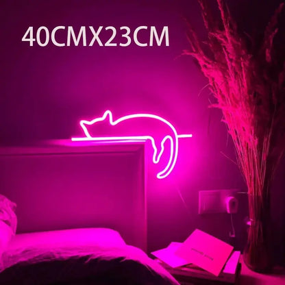 LED Cat Neon Sign cat pink acrylic