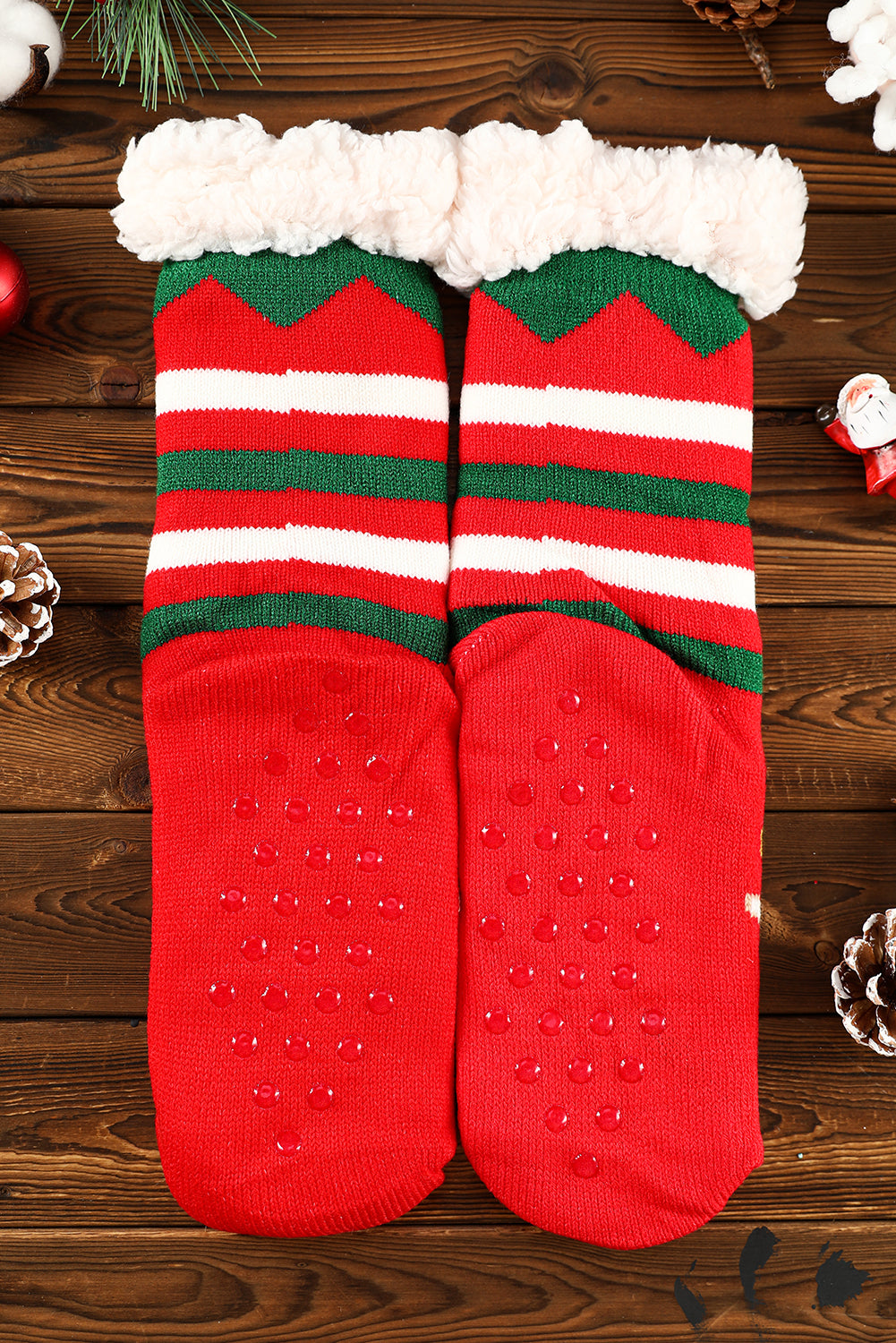 Red Reindeer Christmas Knit Socks