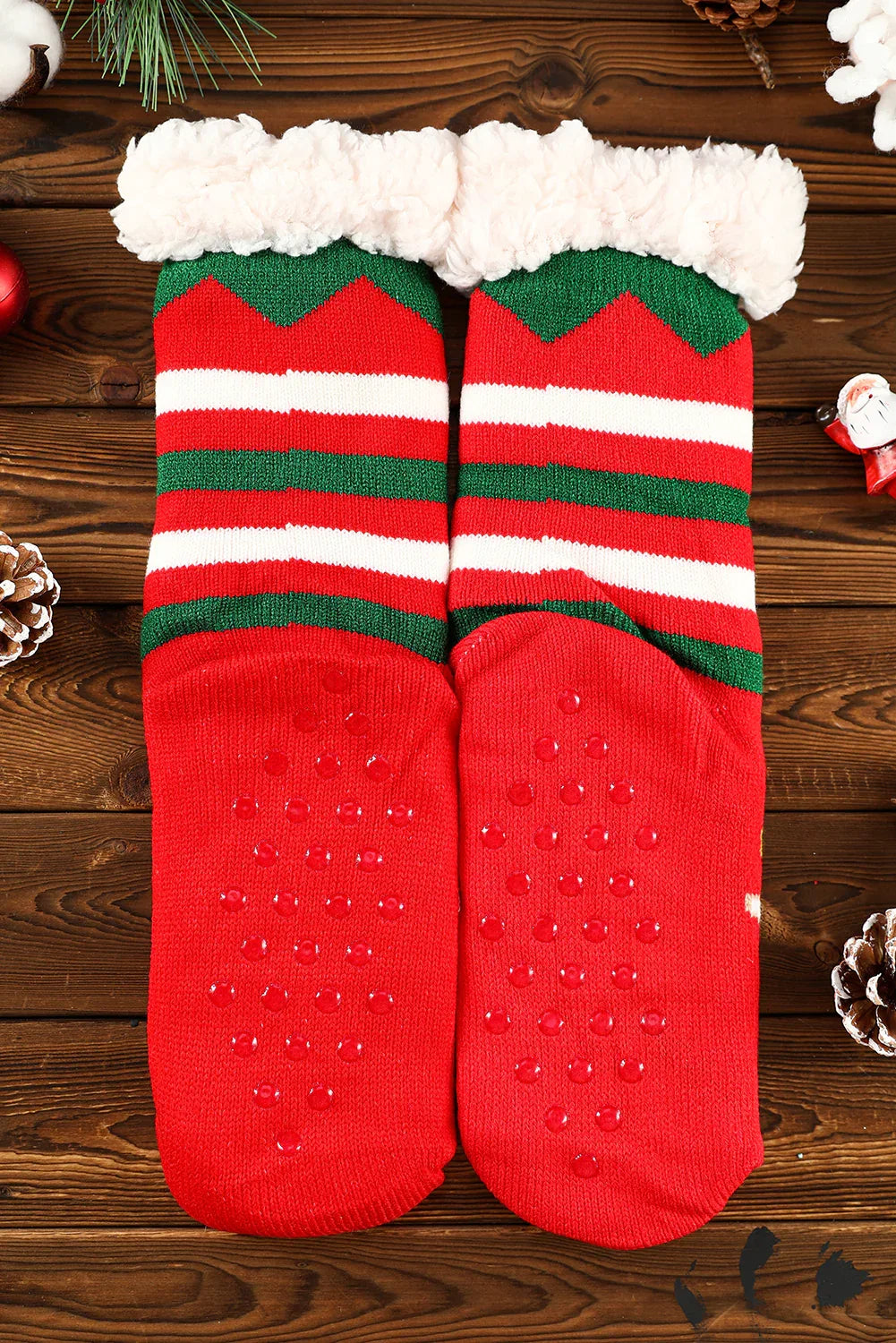 Red Reindeer Christmas Knit Socks - Puppy's Aesthetics