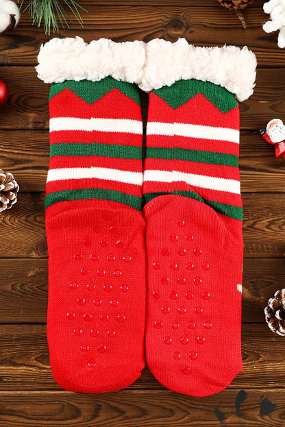 Red Reindeer Christmas Knit Socks - Puppy's Aesthetics