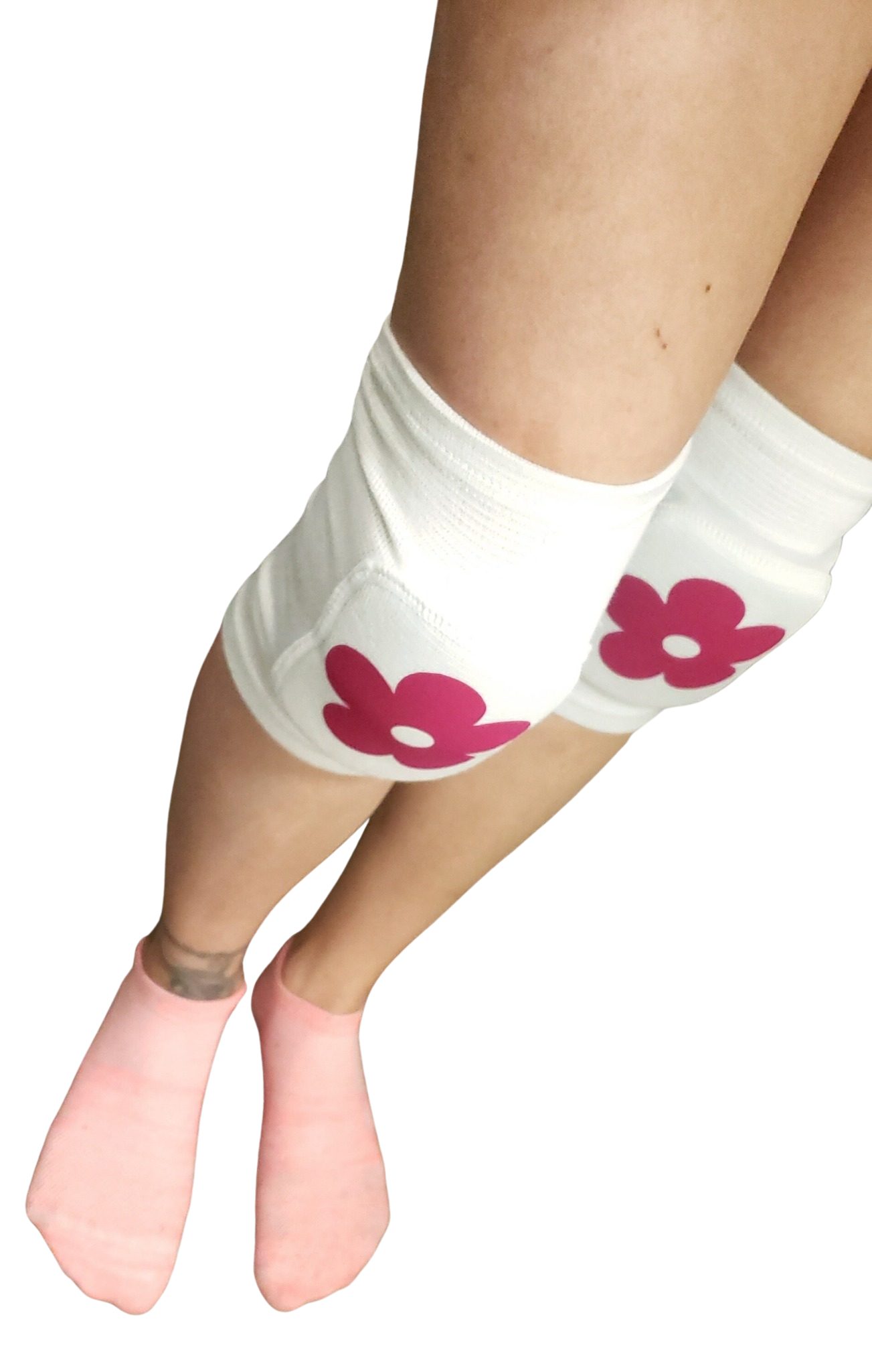 White Flower Knee Pads