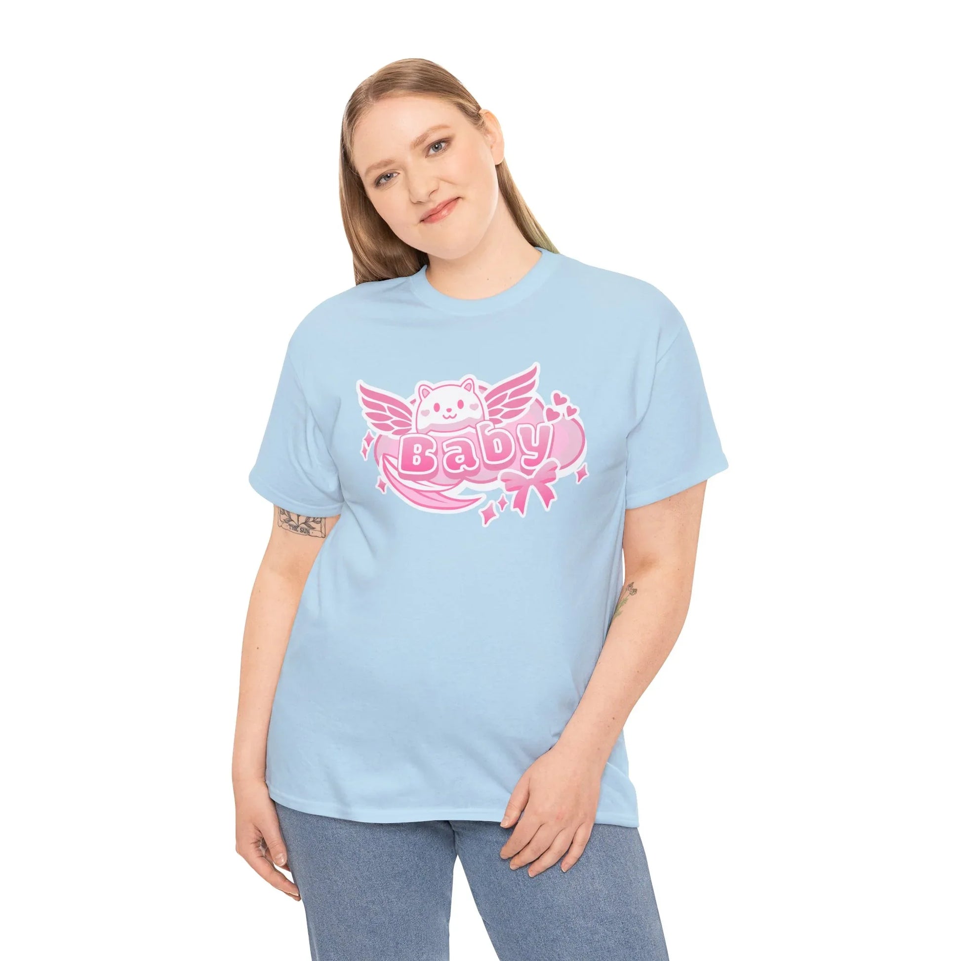 Soft Baby Pink Wings Play Tee - Puppy's Aesthetics
